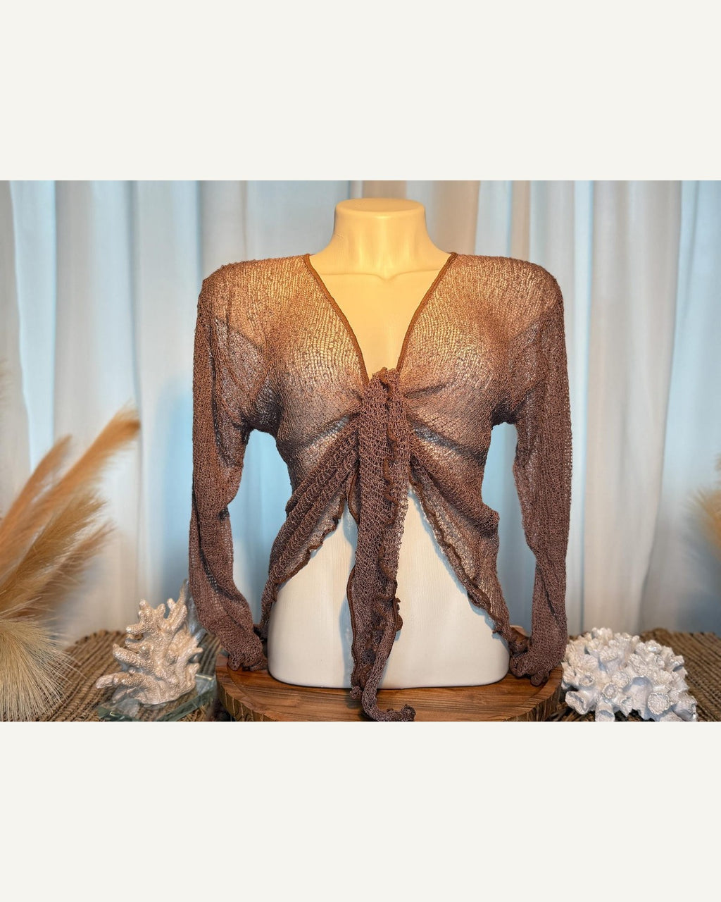 Ivory Sheer Knit Shrug product image 6