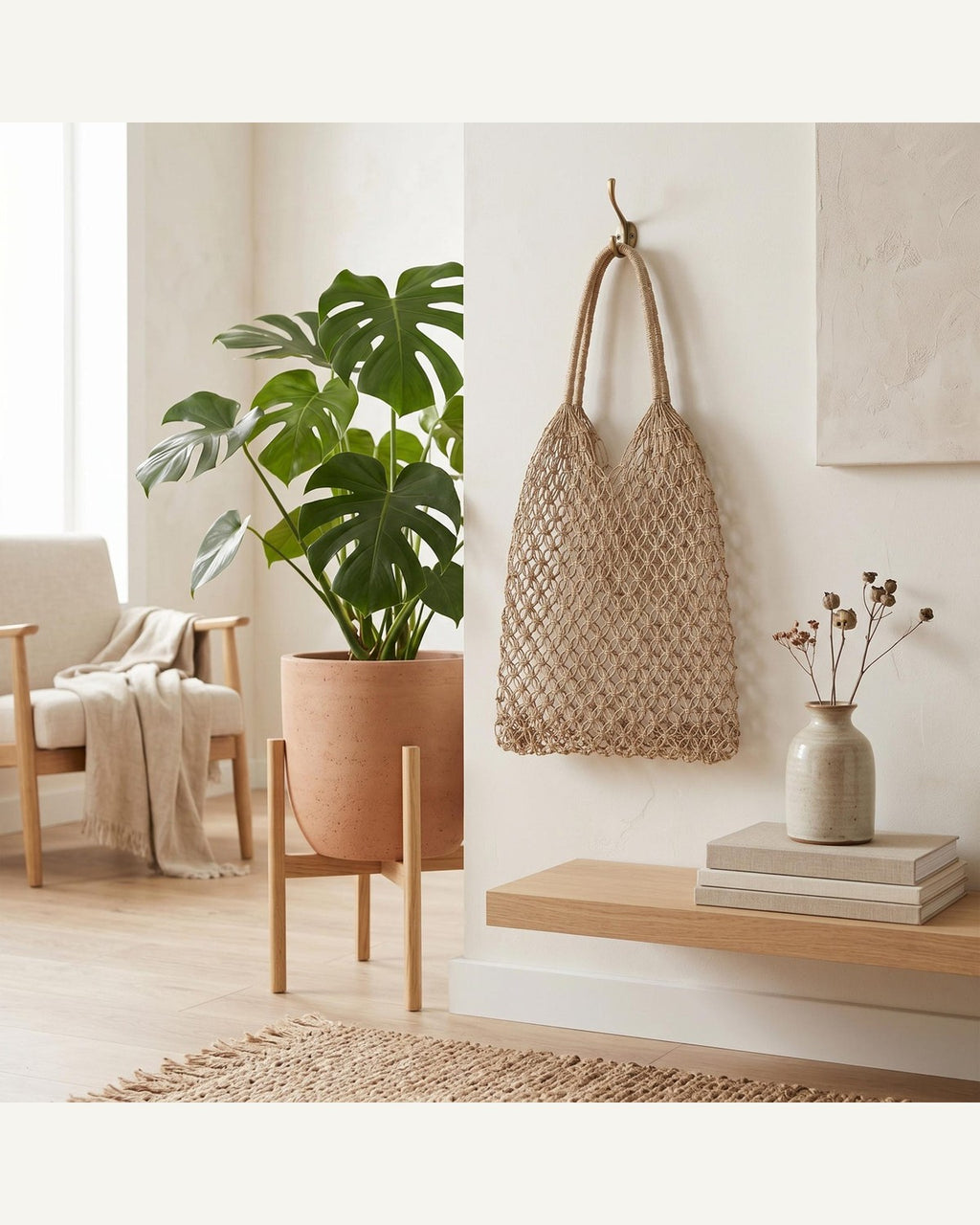 Lightweight Handwoven Mesh Tote product image 5