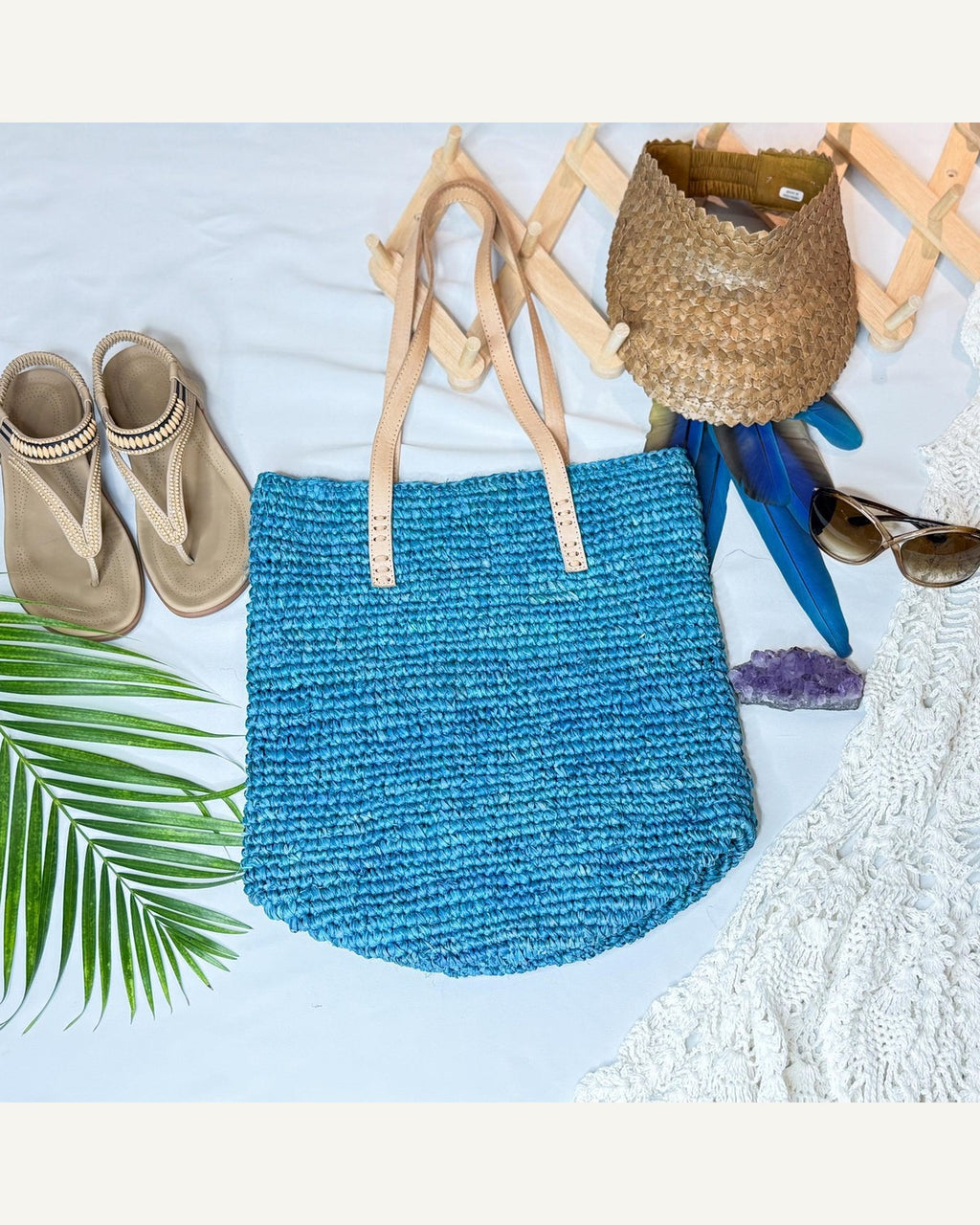 Raffia Weave Shoulder Sack Bag product image 3