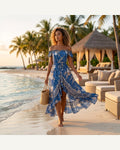 Red Floral Rayon Summer Dress product image 1